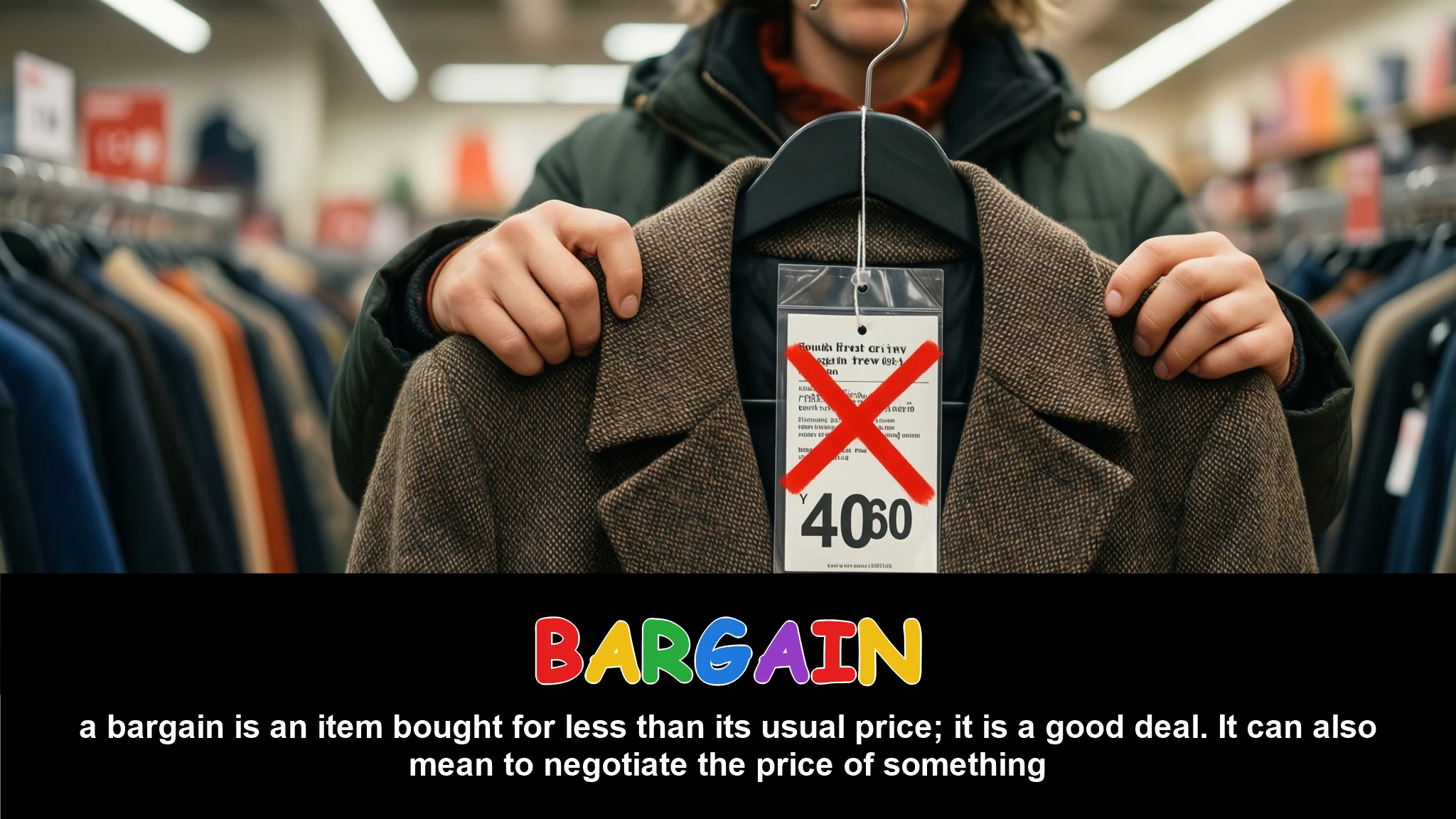 English Illustration for bargain